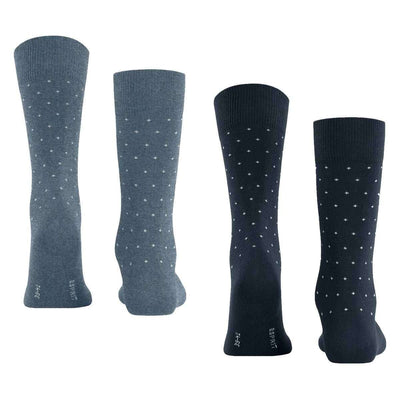 Esprit Navy Fine Dot 2 Pack Socks