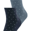 Esprit Navy Fine Dot 2 Pack Socks