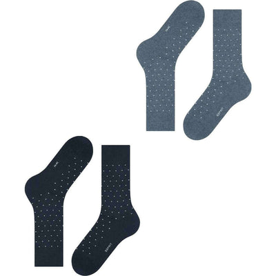 Esprit Navy Fine Dot 2 Pack Socks