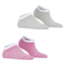 Esprit Pink Allover Stripe 2 Pack Sneaker Socks