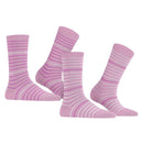 Esprit Pink Fine Stripe 2 Pack Socks