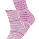 Esprit Pink Fine Stripe 2 Pack Socks