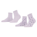 Esprit Pink Mini Flower 2 Pack Short Socks