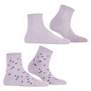 Esprit Pink Mini Flower 2 Pack Short Socks