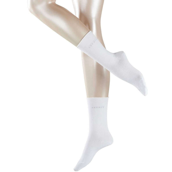 Esprit White Basic Pure 2 Pack Socks