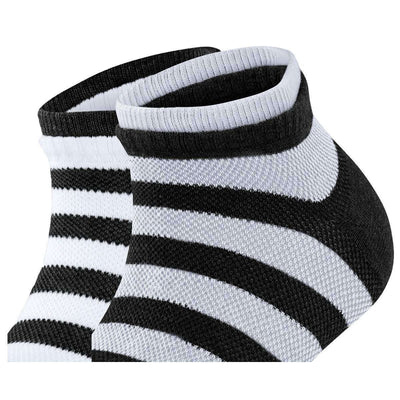 Esprit White Mesh Stripe 2 Pack Sneaker Socks