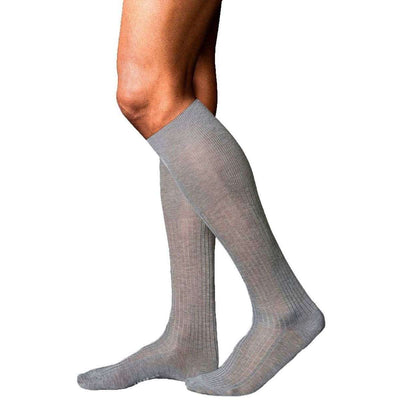Falke Grey No10 Pure Fil d'Ecosse Smooth Ribbed Knit Knee High Socks