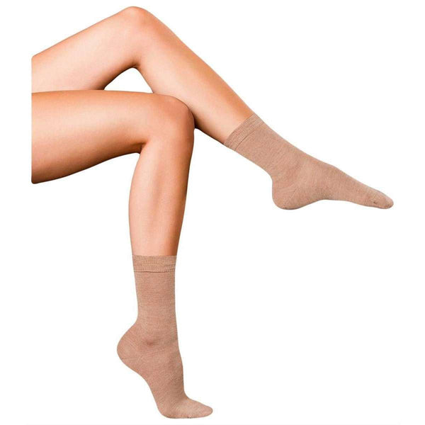 Falke Beige Finest No4 Camel and Silk Socks