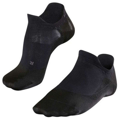 Falke Black Golfing 5 Invisible No Show Socks