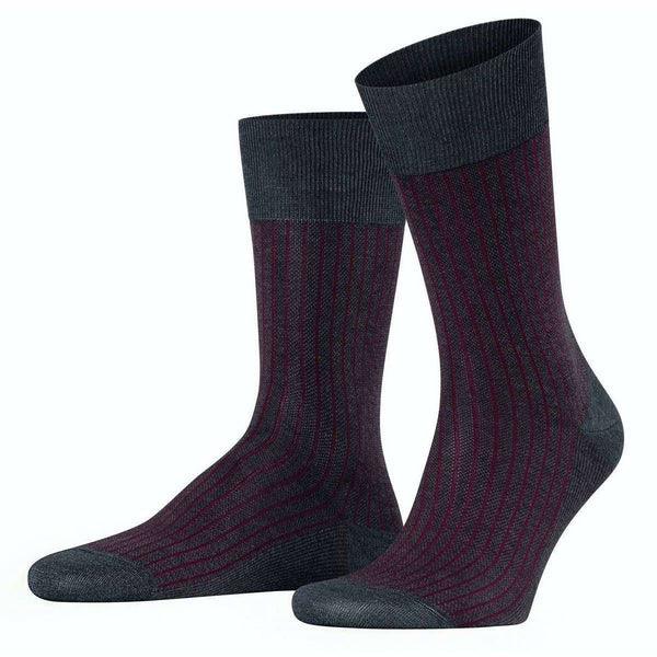 Falke Grey Oxford Stripe Socks