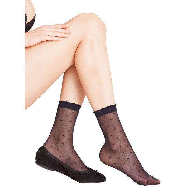 Falke Navy Dot 15 Denier Anklet Tights