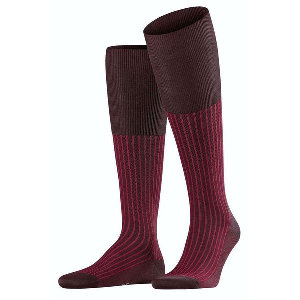 Falke Red Oxford Stripe Knee High Socks