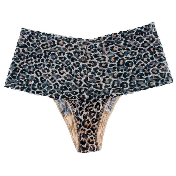 Hanky Panky Black Retro Lace Leopard Thong