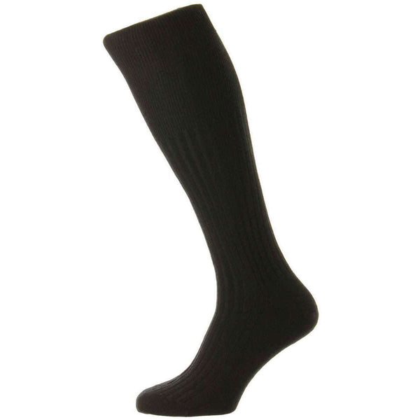 Pantherella Black Rutherford Merino Royale Over the Calf Socks