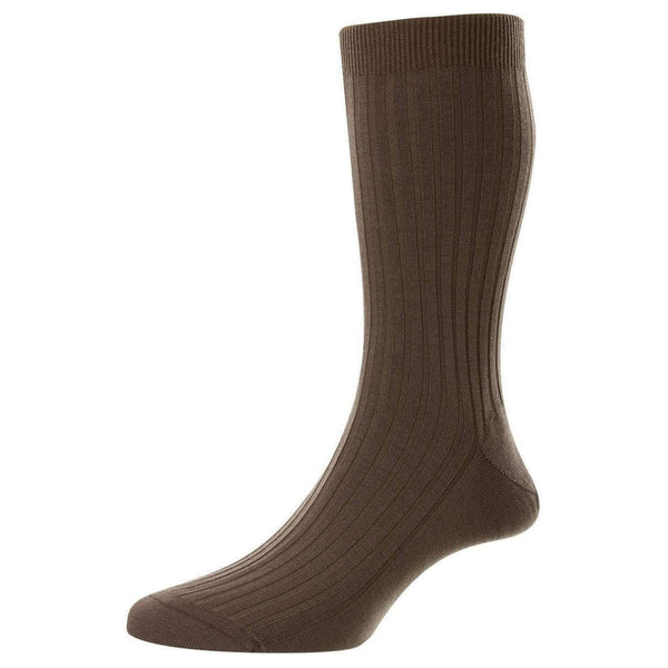 Pantherella Brown Rutherford Merino Royale Wool Socks