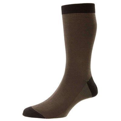 Pantherella Brown Tewkesbury Cotton Fil D'Ecosse Socks