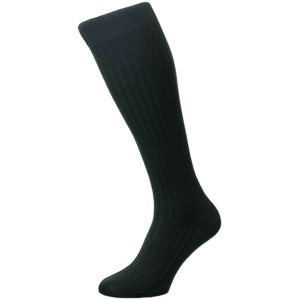 Pantherella Green Danvers Cotton Lisle Over the Calf Socks