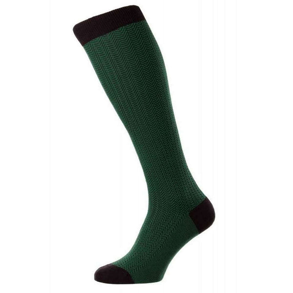 Pantherella Grey Fabian Cotton Fil D'Ecosse Over the Calf Socks