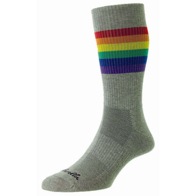Pantherella Grey Shine Egyptian Cotton Sports Socks