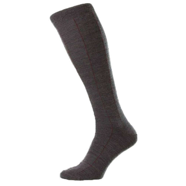 Pantherella Grey Westleigh Merino Wool Over the Calf Socks