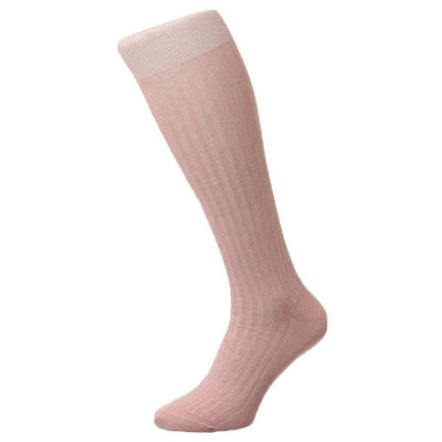 Pantherella Pink Danvers Cotton Fil D'Ecosse Over the Calf Socks