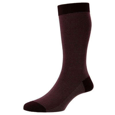 Pantherella Red Tewkesbury Cotton Fil D'Ecosse Socks